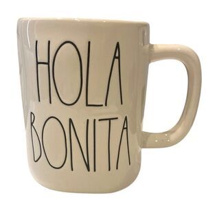 Rae Dunn HOLA BONITA White Ceramic Coffee Mug Dishwasher Safe